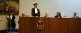Prof. Jean-Pierre Wils hält, flankiert von der Korona, die Laudatio